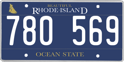 RI license plate 780569