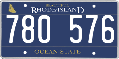 RI license plate 780576