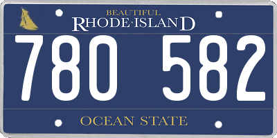 RI license plate 780582