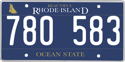 RI license plate 780583