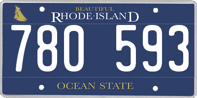RI license plate 780593