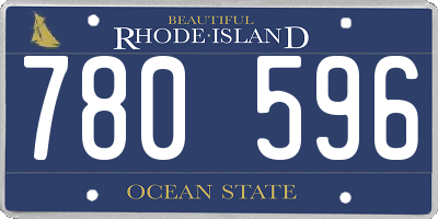 RI license plate 780596