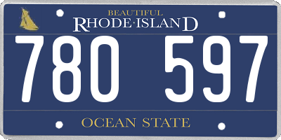 RI license plate 780597