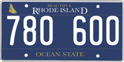 RI license plate 780600