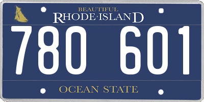 RI license plate 780601