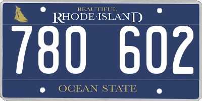 RI license plate 780602