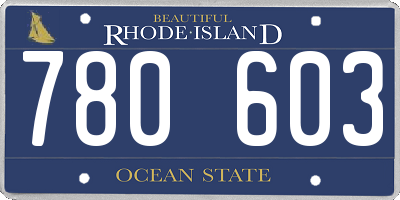 RI license plate 780603