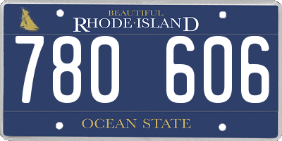 RI license plate 780606