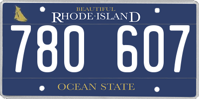 RI license plate 780607