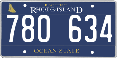 RI license plate 780634