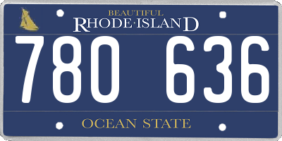 RI license plate 780636