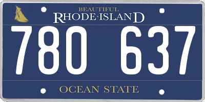 RI license plate 780637