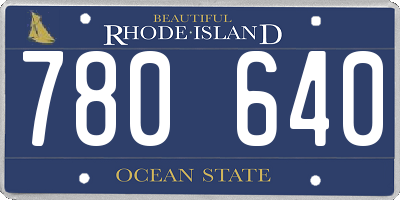 RI license plate 780640