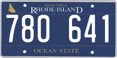 RI license plate 780641