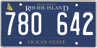 RI license plate 780642