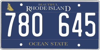 RI license plate 780645