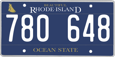 RI license plate 780648