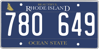 RI license plate 780649