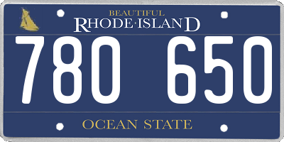 RI license plate 780650