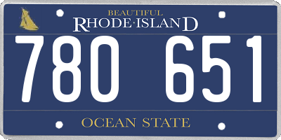 RI license plate 780651