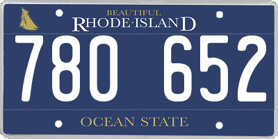 RI license plate 780652