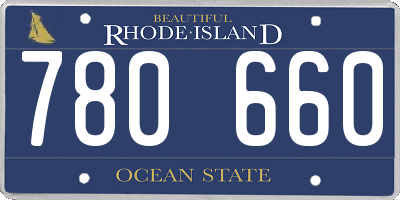 RI license plate 780660