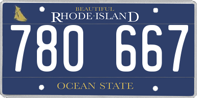 RI license plate 780667
