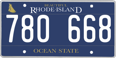 RI license plate 780668