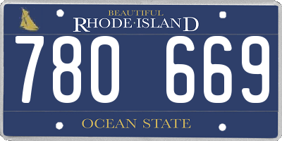 RI license plate 780669