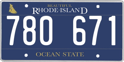 RI license plate 780671