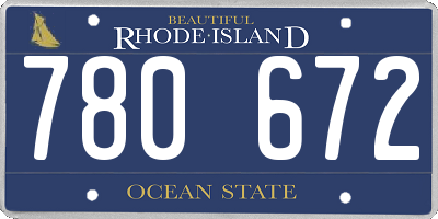 RI license plate 780672