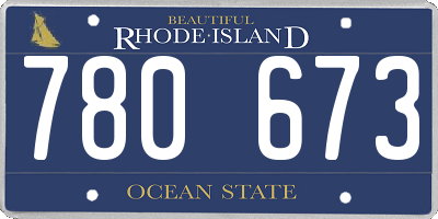 RI license plate 780673
