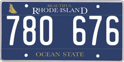 RI license plate 780676
