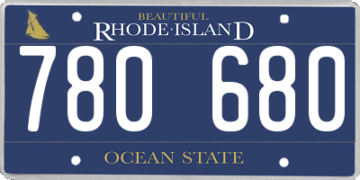 RI license plate 780680