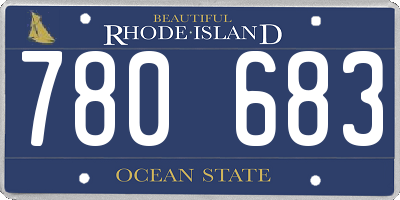 RI license plate 780683