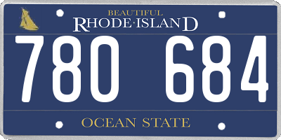 RI license plate 780684
