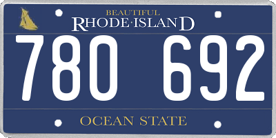 RI license plate 780692