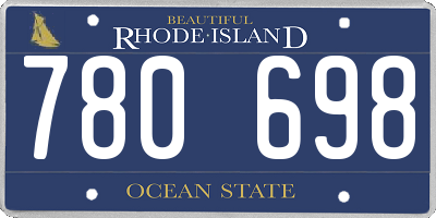 RI license plate 780698