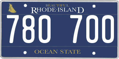RI license plate 780700
