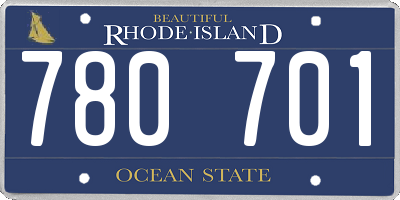 RI license plate 780701