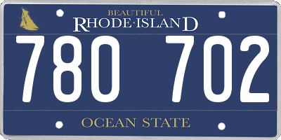 RI license plate 780702