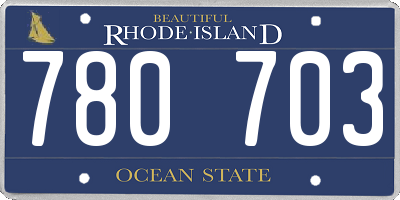 RI license plate 780703