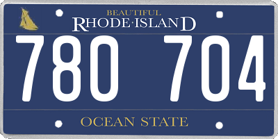 RI license plate 780704
