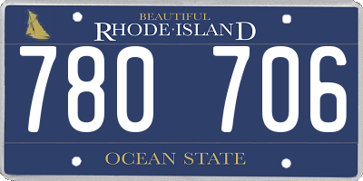RI license plate 780706