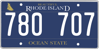 RI license plate 780707