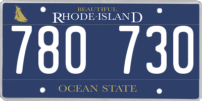 RI license plate 780730