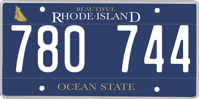 RI license plate 780744