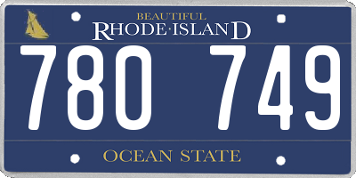 RI license plate 780749