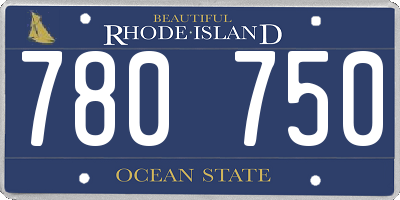 RI license plate 780750