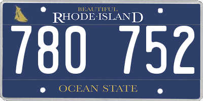 RI license plate 780752